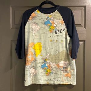 10.Deep The World Baseball Tee